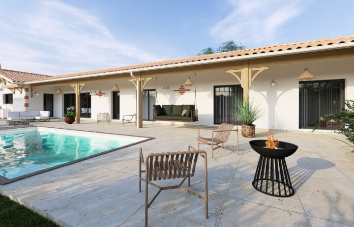 votre maison de 175m2 sur un terrain de 785m2 sur la commune de Le Porge au prix de 636500&euro; avec Alpha Constructions